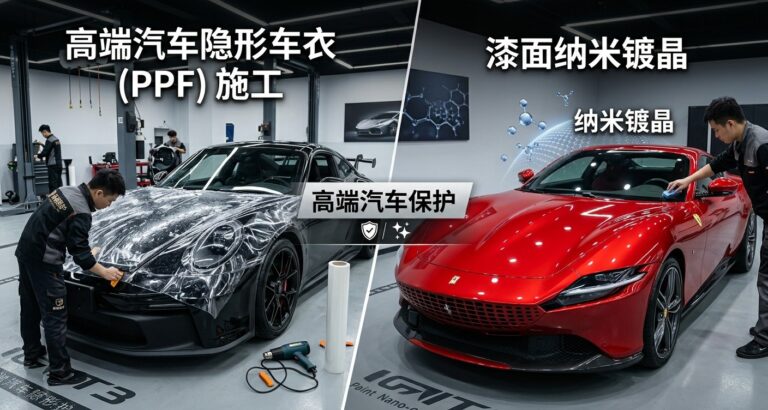 高端汽车隐形车衣 (PPF) 施工与漆面纳米镀晶